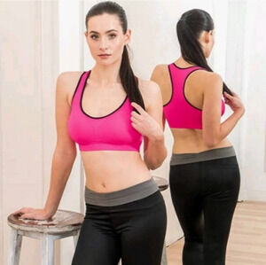 Alyce Ives Hot Pink Barbiecore Racerback Sports Bra Women's Size XL